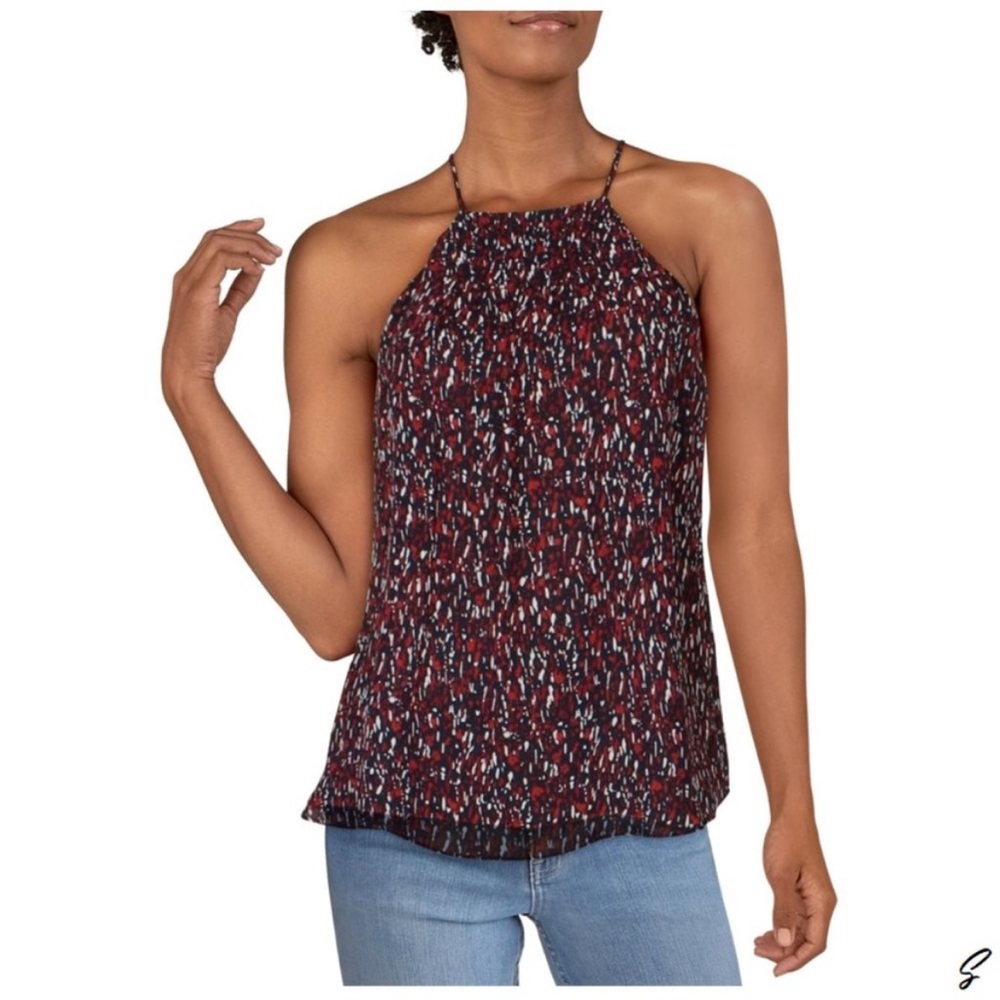 Joie Red and Black Patterned Tank